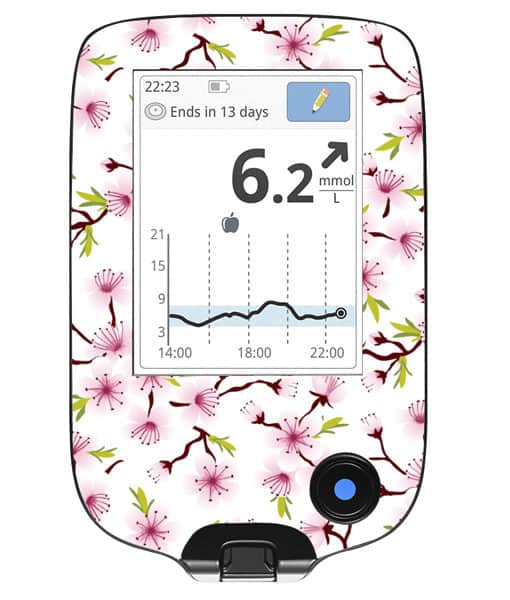 Freestyle Libre Handheld Sticker White Cherry Blossom